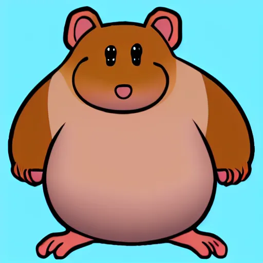 Prompt: fat obese anthro hamster cartoon