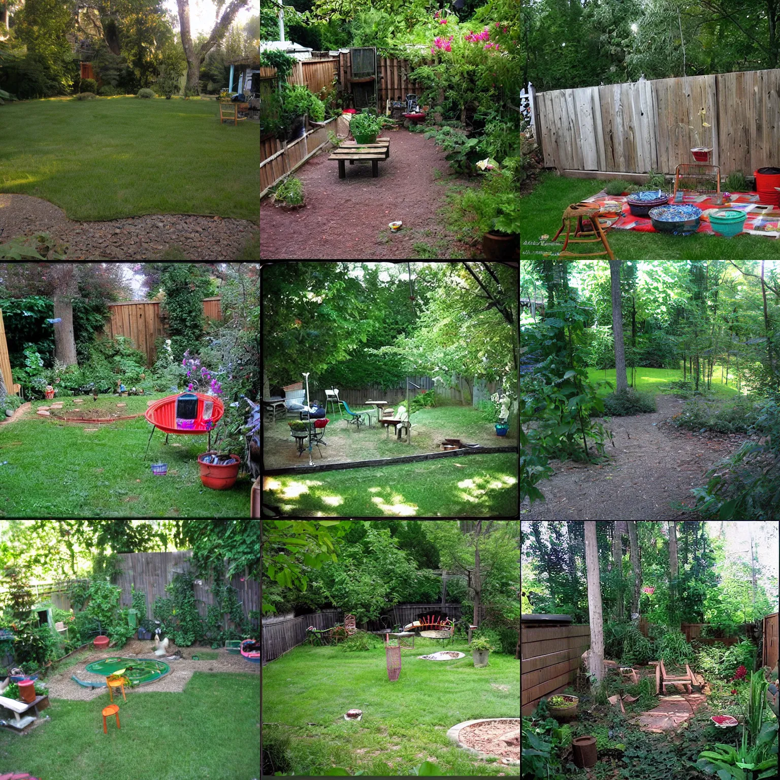 Prompt: my old backyard from 2 0 1 0, nostalgic
