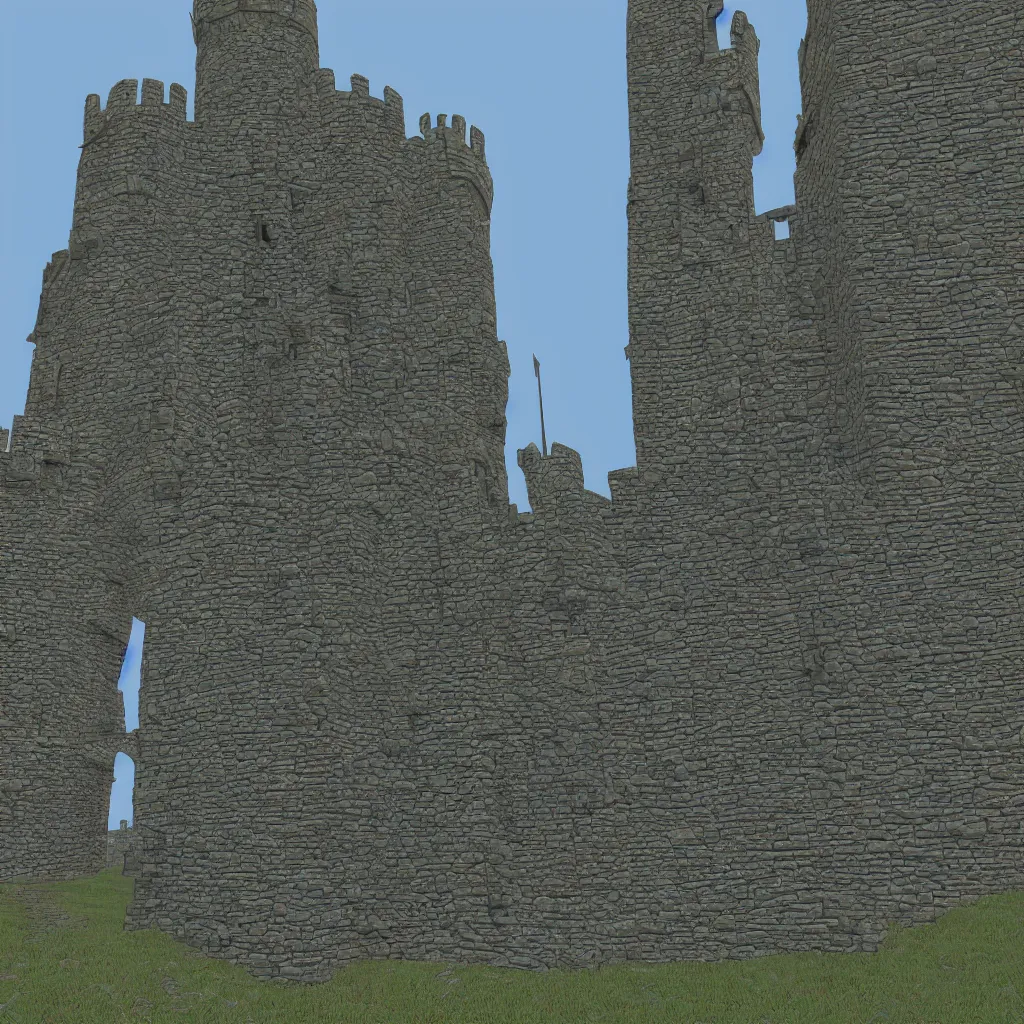 Prompt: celtic castle, 4 towers, photorealistic, hyper detailed, picture taken from the ground, first person perspective, realistic