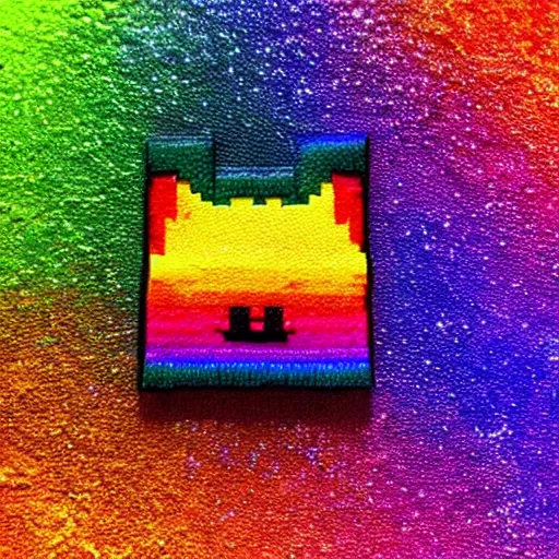 Image similar to nyancat, lifelike photography, vivid colors, space, rainbow