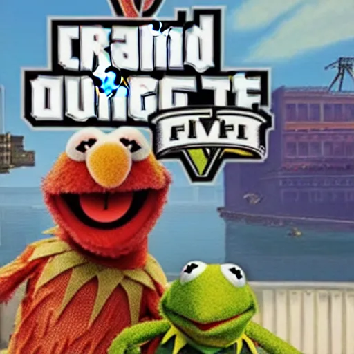 Prompt: muppets in grand theft auto 5