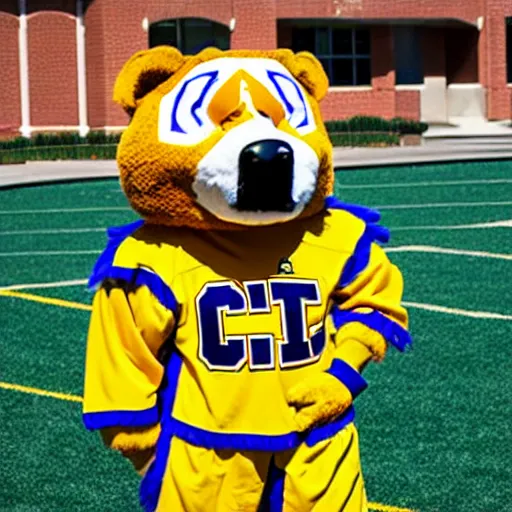 Image similar to college university mascot that is themed around a slot machine