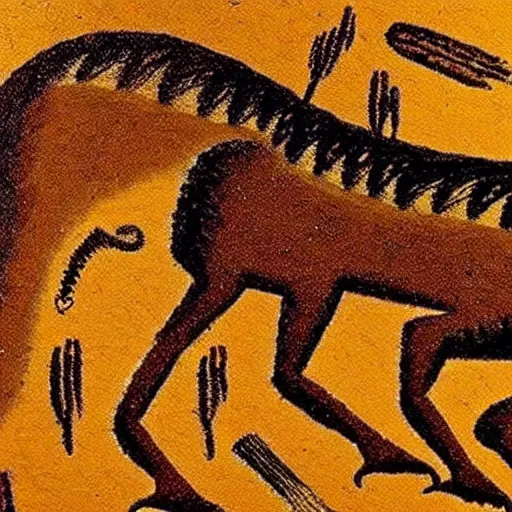 Image similar to great beast, paleolithic cave art