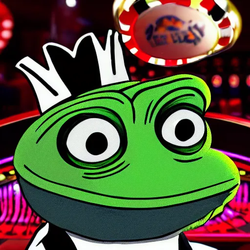 Image similar to pepe in casino