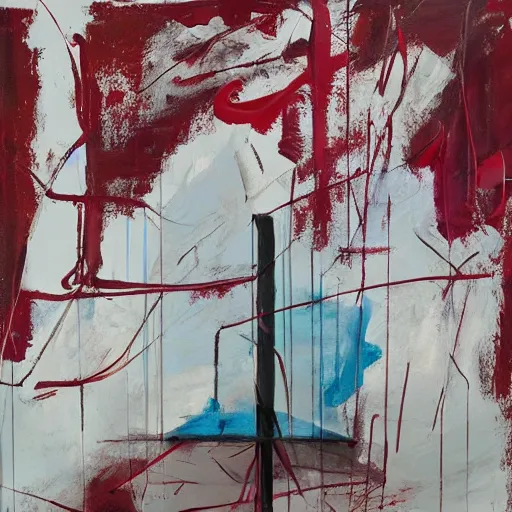 Prompt: art by julian schnabel