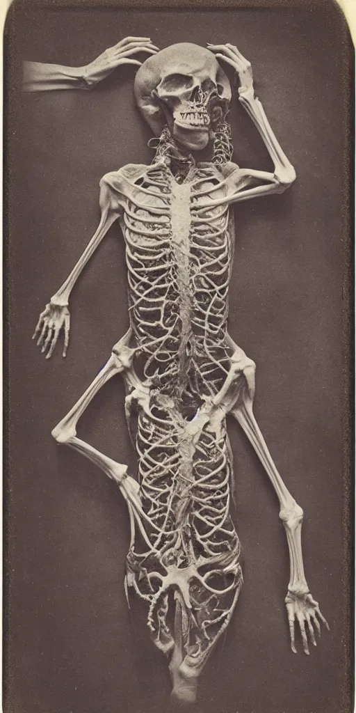 Image similar to an 1 9 1 0 polaroid photography of a very sad and detailed rotten woman corpse with fractal coral reefs and ornate growing all around, muscles, veins, arteries, bones, anatomical, skull, eye, ears, full body, intricate, surreal, ray caesar, john constable, guy denning, dan hillier, black and white