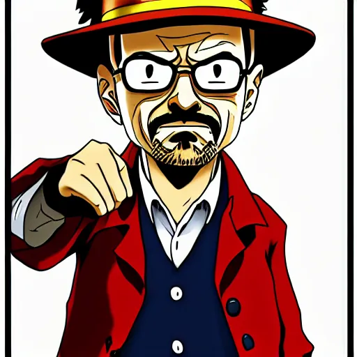 Image similar to walter white as luffy