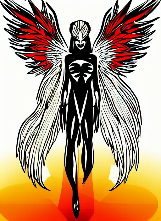 Image similar to white phoenix on salt mountain simple background simplified design geometric graphic design Jermaine rogers style
