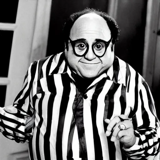 Prompt: Danny DeVito as Beetlejuice