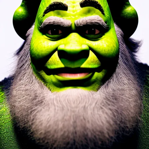 Image similar to shrek as gandalf, long grey beard, highly detailed, extremely high quality, hd, 4 k, 8 k, canon 3 0 0 mm, professional photographer, 4 0 mp, lifelike, top - rated, award winning, realistic, detailed lighting, detailed shadows, sharp, no blur, edited, corrected, trending