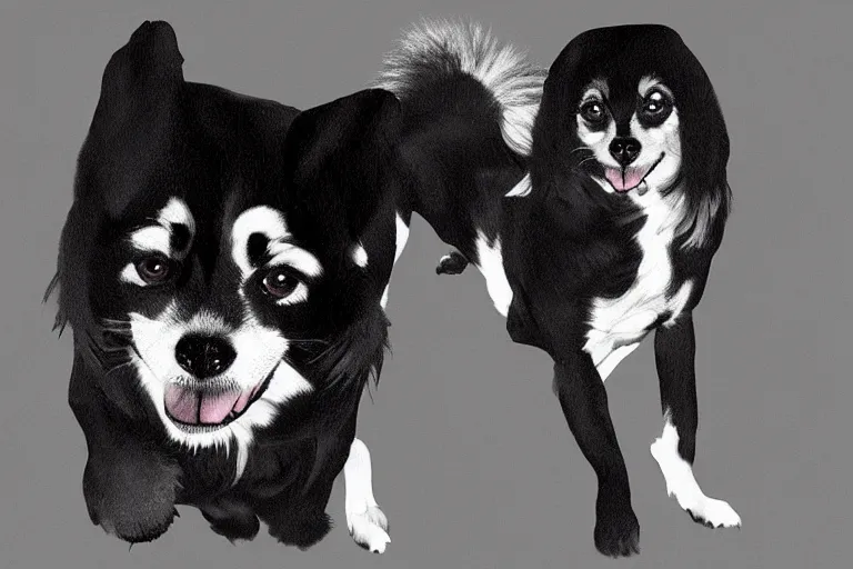 Image similar to michael jackson as a dog, portrait, digital art,