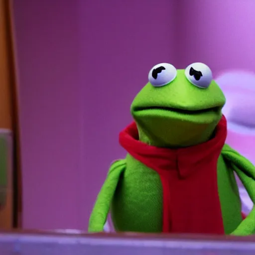 Prompt: A still of Kermit the frog from the movie Toy Story 4 (2019)