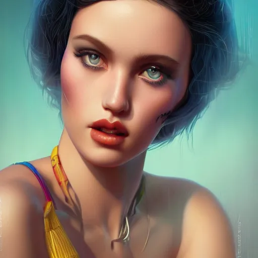 Image similar to lofi woman portrait Pixar style by Tristan Eaton Stanley Artgerm and Tom Bagshaw, high detail.