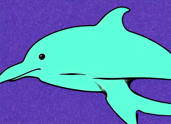 Image similar to professional 1980s airbrush illustration of a dolphin wearing a powdered wig