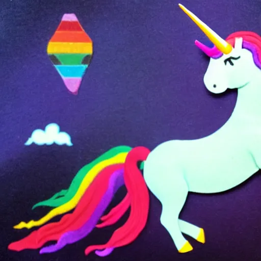 Image similar to wesley crusher riding a unicorn into battle