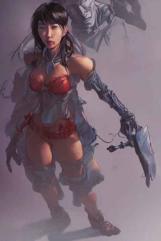 Prompt: a Hyung tae Kim concept art of female character on a render by the artist Hyung tae Kim , Jiyun Chae, Joe Madureira, trending on Artstation Hyung tae Kim, artbook, Stanley Artgerm Lau, WLOP, Rossdraws