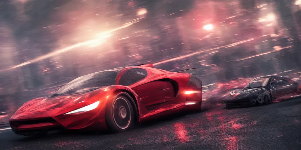 Image similar to a really cool red ball driving a really cool car, realistic 4 k octane beautifully detailed render, 4 k post - processing, highly detailed, intricate complexity, epic composition, magical atmosphere, cinematic lighting, masterpiece, ultra hd