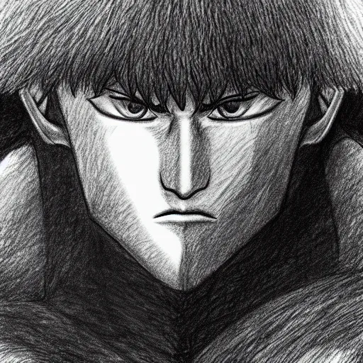 Image similar to a very detailed pencil drawing of berserk 4 k, high resolution, still, landscape, hd, dslr, hyper realistic, sketch