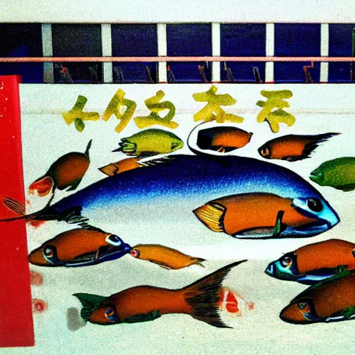Prompt: fish in shijo school style