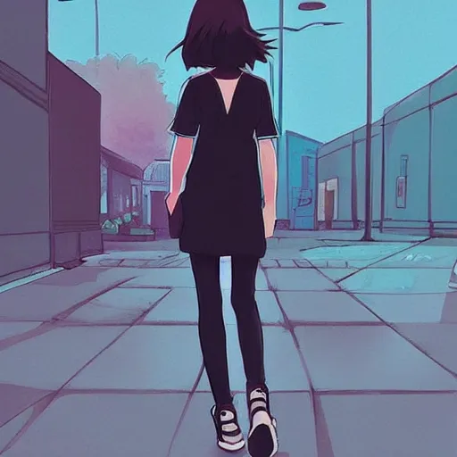 Image similar to “Natalie Portmanin urban outfit, digital painting, fan art, pixiv, by Ilya Kuvshinov, by Studio Ghibli”