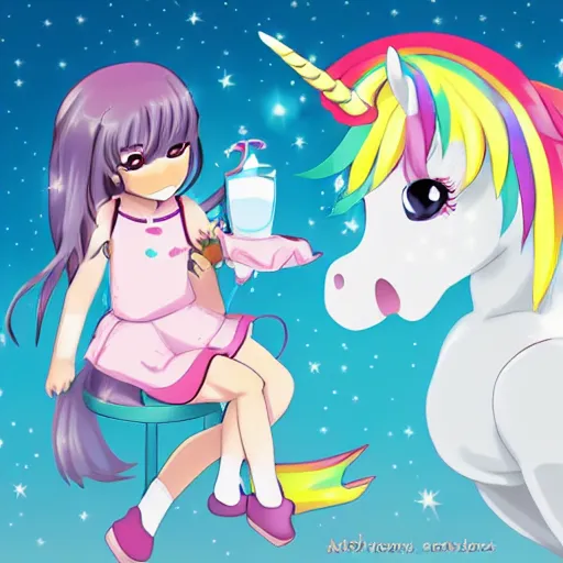 Cute Unicorn, Anime, AI Stock Illustration | Adobe Stock