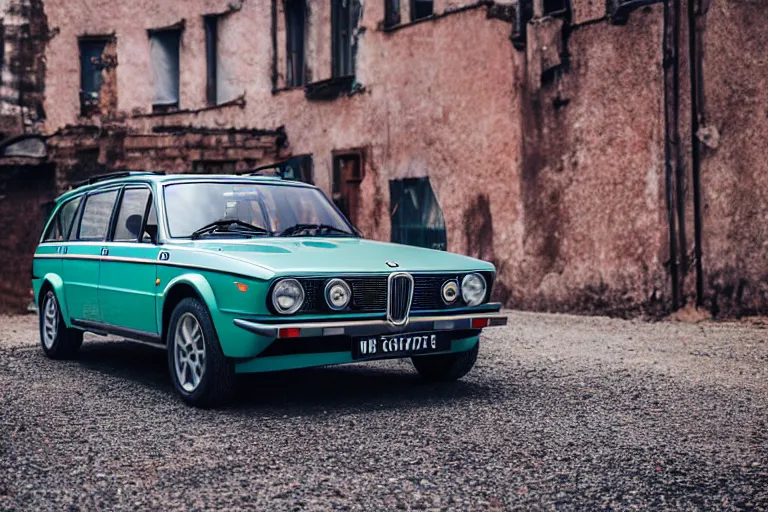 Prompt: 1965 Lancia Delta Integrale BMW M1 estate wagon, XF IQ4, 150MP, 50mm, F1.4, ISO 200, 1/160s, natural light, Adobe Photoshop, Adobe Lightroom, photolab, Affinity Photo, PhotoDirector 365