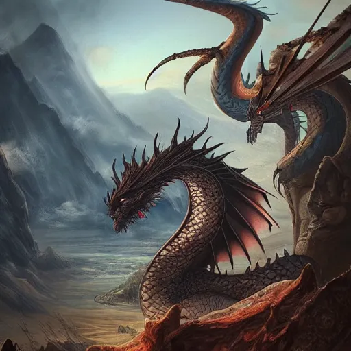 Image similar to dragon with fantasy art landscape , digital art , trending on artstation , Hyperdetailed , CGSociety