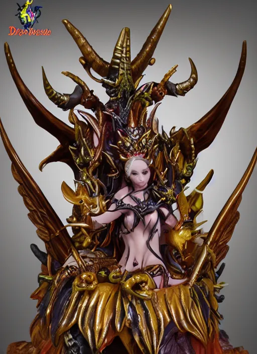 Prompt: 80mm resin detailed miniature of a Demon Queen, large horn and wing, Product Introduction Photos, 4K, Full body