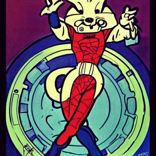 Prompt: a cute anthropomorphic rat girl. she is dressed as an astronaut. well composed, clean elegant painting, beautiful detailed face. comic book art by steve ditko and jack kirby and ( alphonse mucha )