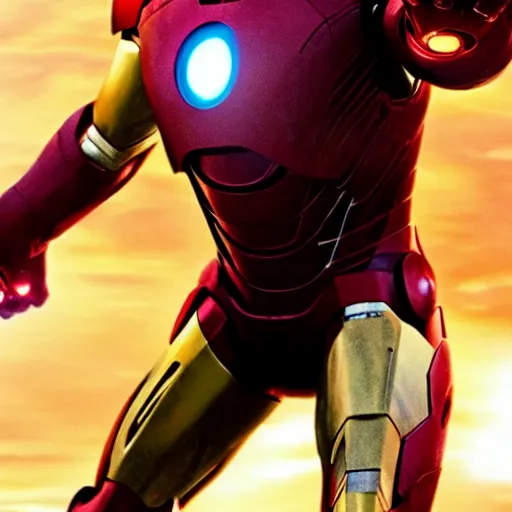 Prompt: iron man using repulsor, 4k realistic photo