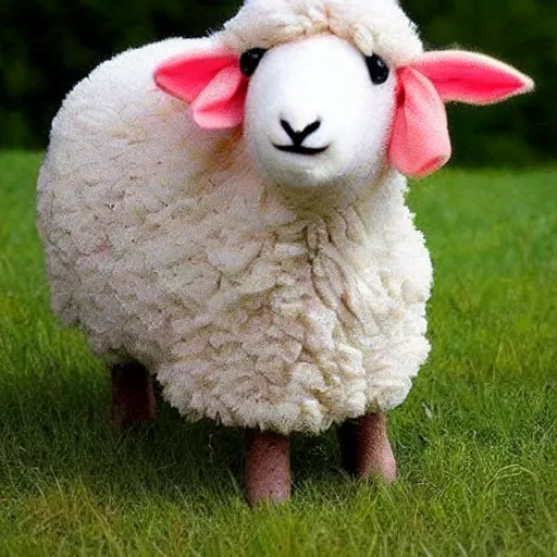 Image similar to cute little sheep using orange inmate clothes