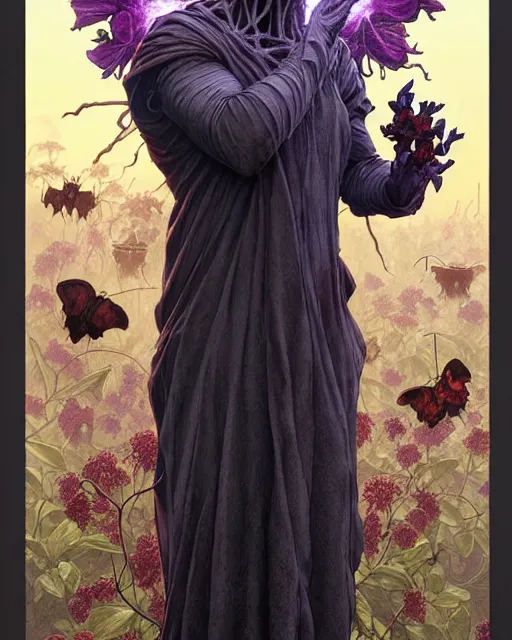 Image similar to the platonic ideal of flowers, rot and insects of cletus kasady ultimate carnage thanos dementor doctor manhattan chtulu nazgul groot, detailed, intricate, hyperrealism, intense, scary, decay, dmt, art by brock hofer and artgerm and greg rutkowski and alphonse mucha