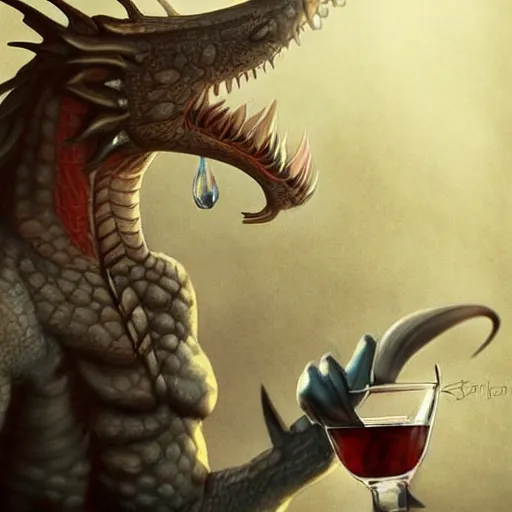 Prompt: a anthropomorphic dragon drinking in a bar Trending on artstation DeviantArt Pinterest furaffinty Photorealistic HD 8k highlights and shadow detailed High Resolution