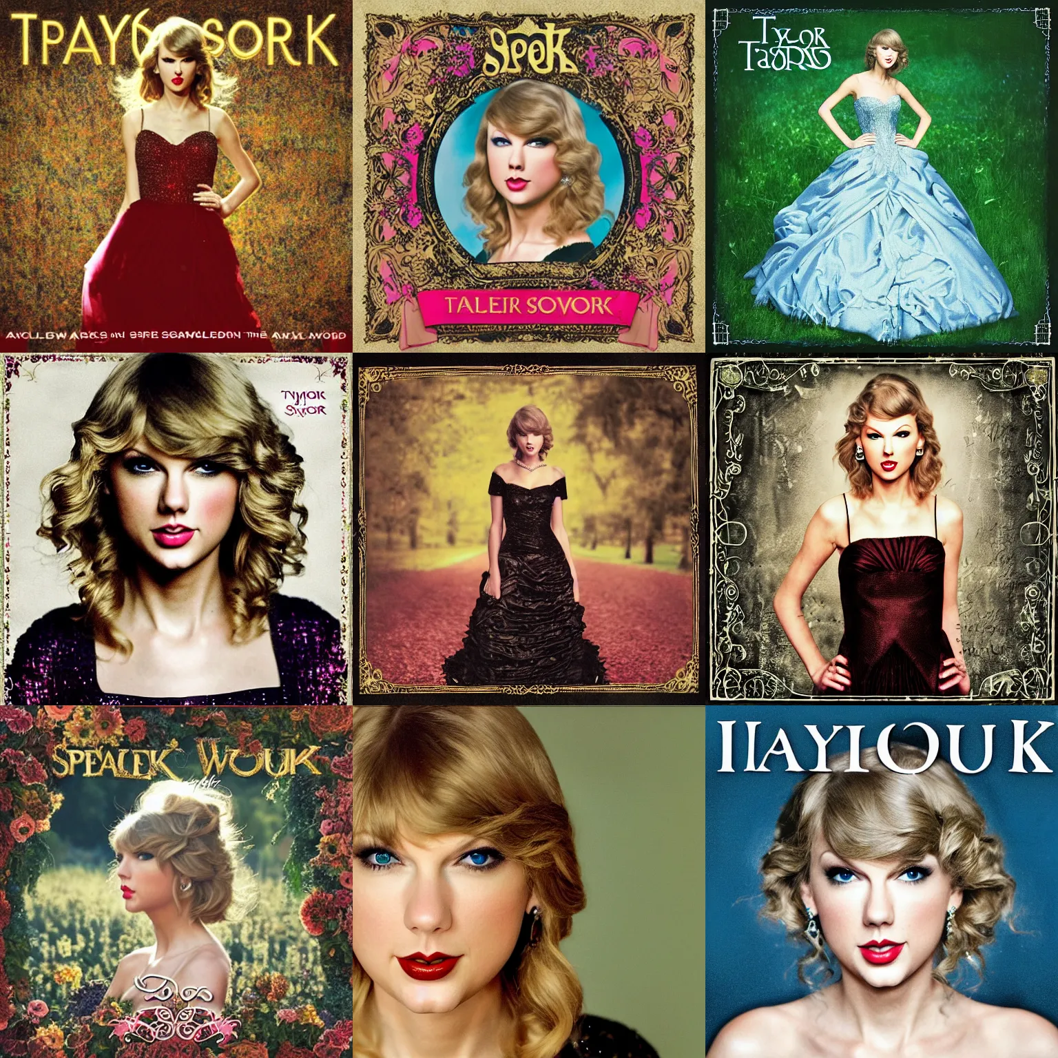 Prompt: album cover of Speak Now (2010) by Taylor Swift