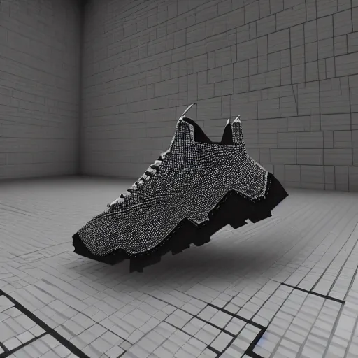 Image similar to balenciaga sneakers in minecraft, highly detailed, rim light, art, cinematic lighting, very coherent, hyper realism, high detail, 8 k