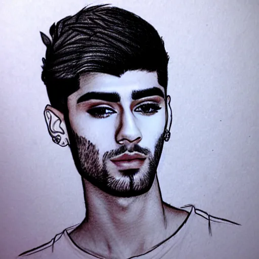 Image similar to zayn malik, drawn by Valentina Remenar