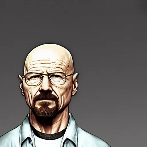 Image similar to walter white as a character on a GTA loading screen