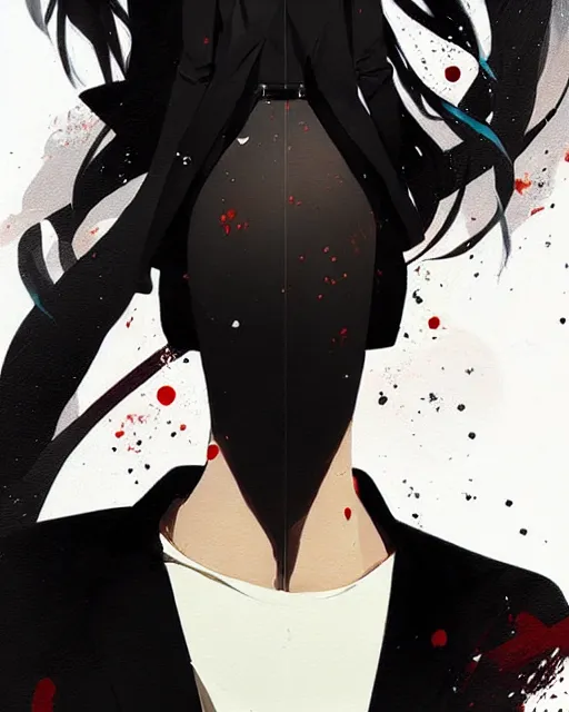 Image similar to a ultradetailed beautiful panting of a stylish woman wearing a black blazer, by conrad roset, greg rutkowski and makoto shinkai, trending on artstation