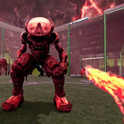 Image similar to doom eternal football demon