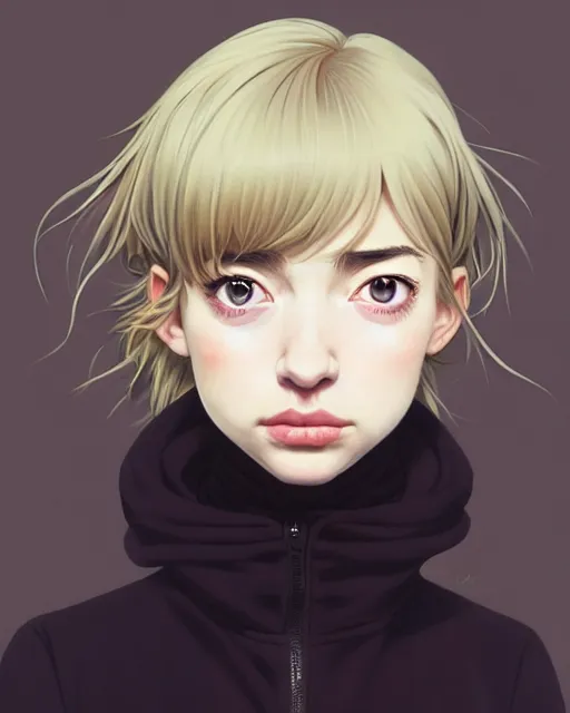 Image similar to portrait Anime Imogen Poots, skins, cute-fine-face, pretty face, realistically shaded, Perfect face, fine details. Anime. skins, realistic shaded lighting by Ilya Kuvshinov, katsuhiro otomo, ghost-in-the-shell, magali villeneuve, artgerm, rutkowski, WLOP Jeremy Lipkin, Giuseppe Dangelico Pino, Michael Garmash, Rob Rey