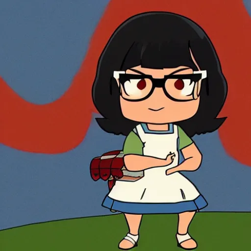 Image similar to Tina Belcher in the style of Star Wars: The Clone Wars (2008)