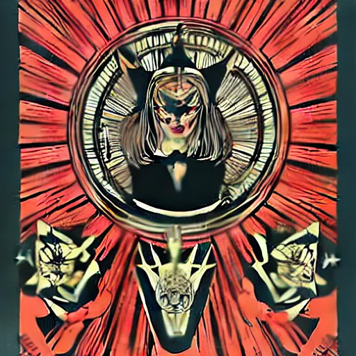 Image similar to a witch running for minister of magic, art by shepard fairey