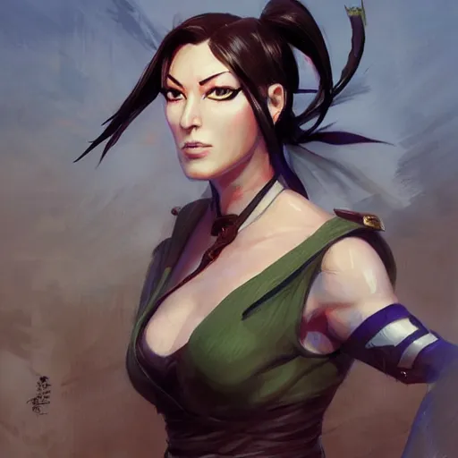 Prompt: portrait of juri han from street fighter game, colourised, face portrait, epic, tragic, military art, fantasy, dieselpunk, hd shot, digital portrait, beautiful, artstation, comic style, by artgerm, guy denning, jakub rozalski, magali villeneuve and charlie bowater