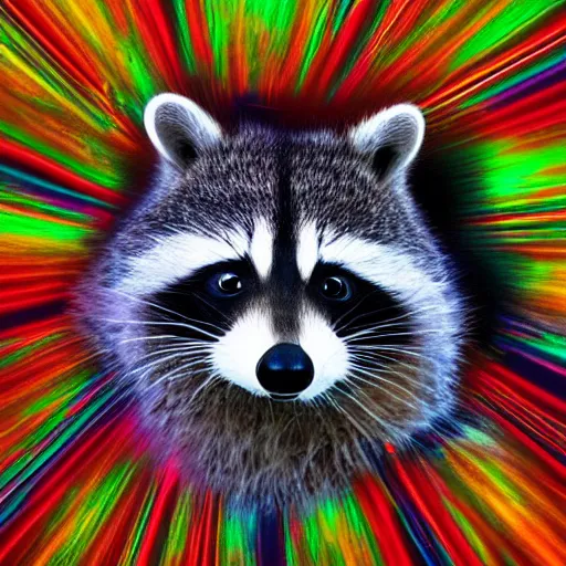 Image similar to logo of a racoon holding a laser gun, digital art , 4K