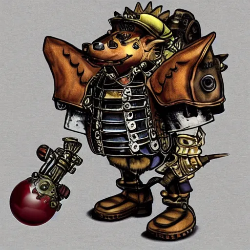Prompt: steampunk bowser