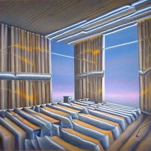 Image similar to the infinite hotel, Mind-Blowing Illusion Painting by Tomek Sętowski