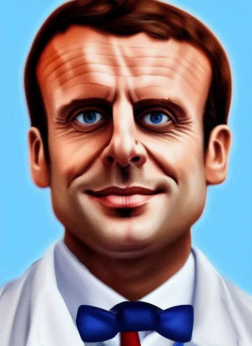 Image similar to french president emmanuel macron dressed as a surgeon, digital art