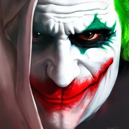 Image similar to joker, paint by wlop