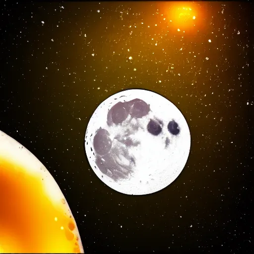 Prompt: the moon with honey poured on it, photorealistic, detailed, HDR, high contrast