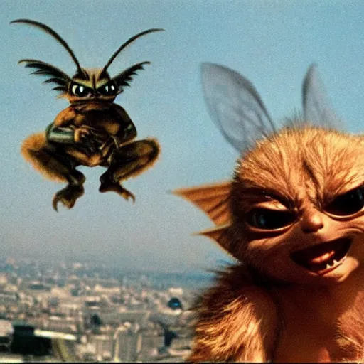 Image similar to gremlins vs mothra